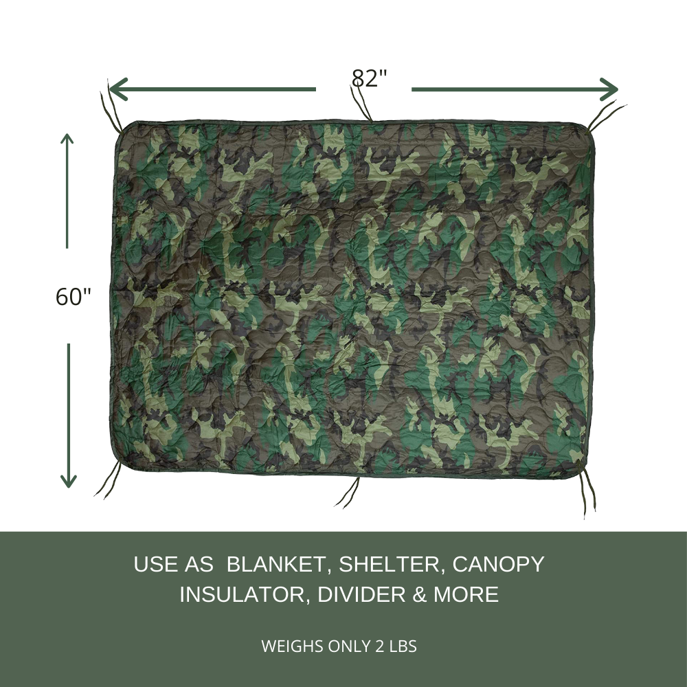 PacMül Military Woobie Blanket - Thermal Insulated Camping Blanket, Poncho Liner – Large, Portable, Water-Resistant, for Hiking, Outdoor, Survival, Comes with Compression Carry Bag