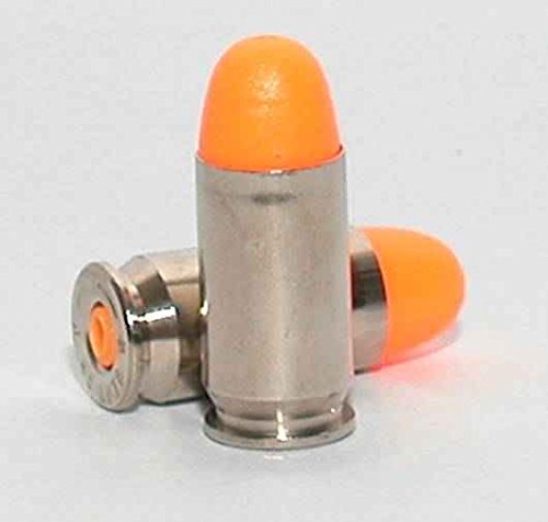 Pack Of 10 Inert .45 ACP Automatic Colt Pistol Orange Safety Trainer Cartridge Dummy Ammunition Ammo Shell Rounds with Nickel Case