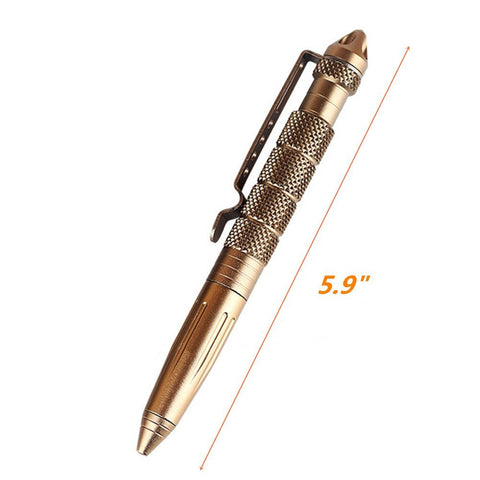 Aircraft Grade Aluminum Tactical Pen Multi-functional Tool - Gold