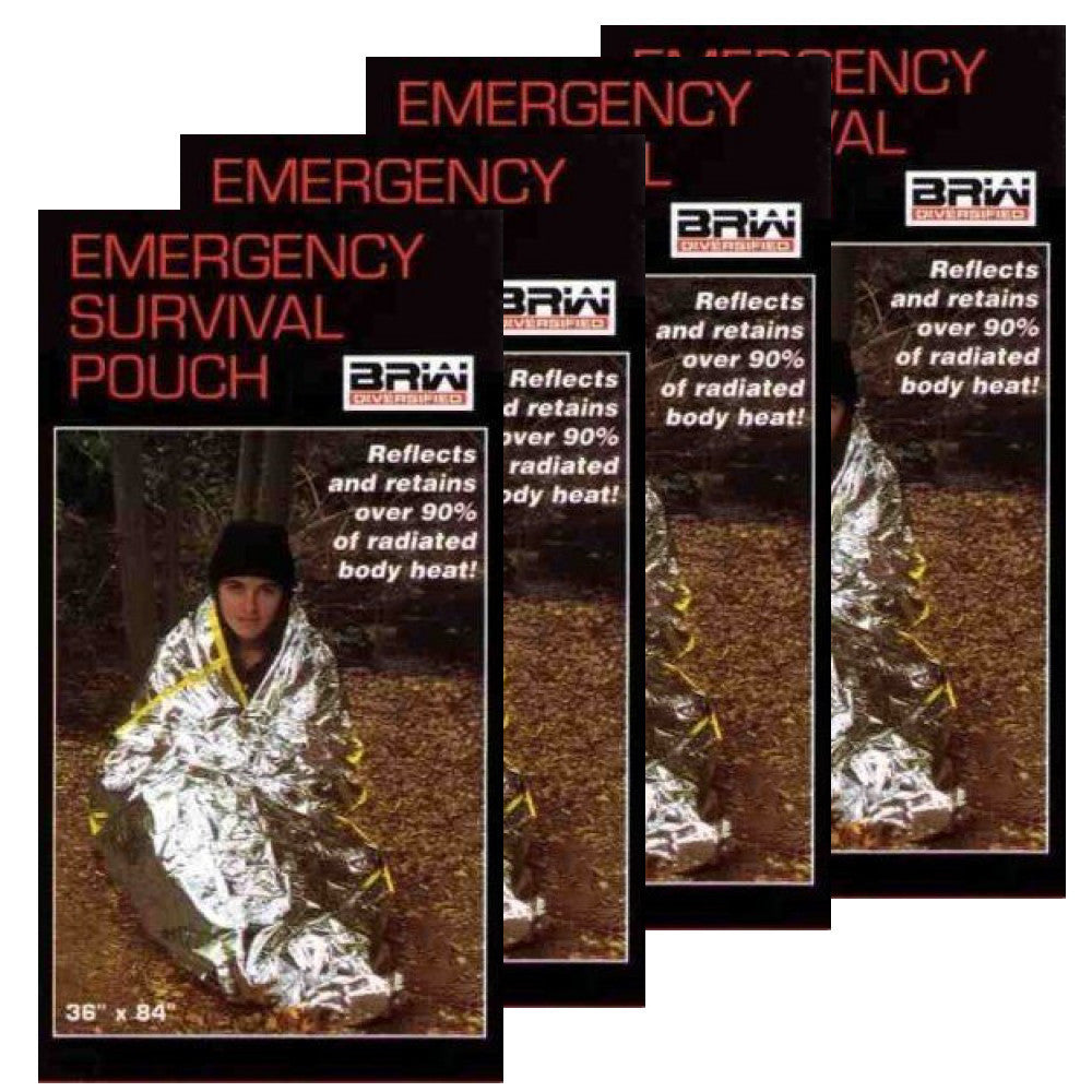 BRW Emergency Survival Pouch - 4 Pack