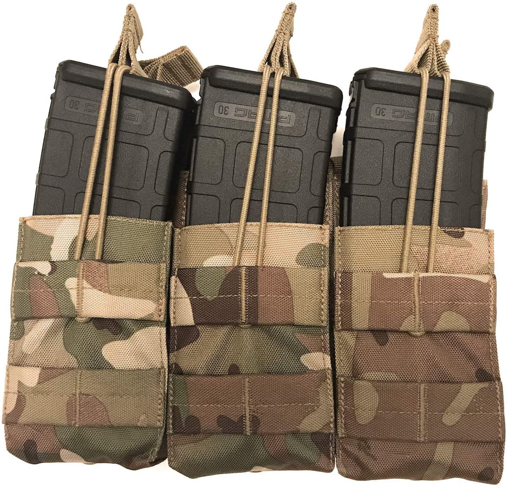 PacMül Triple Stacker Open-Top Mag Pouch for M4 M16 Rifle Magazines Mag Pouch Holds3 Magazine - Multi-cam