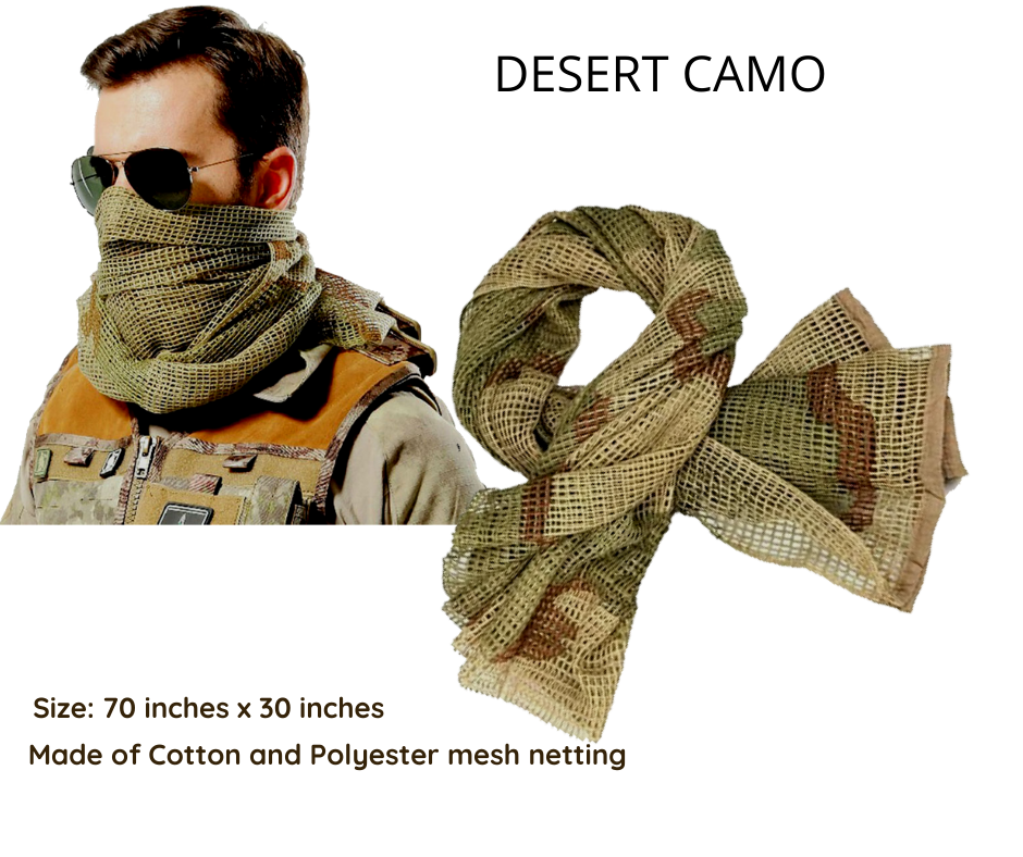 Sniper Veil Mesh Cotton Airsoft Paintball Military Scarf Shemagh HeadWrap  ROTHCO